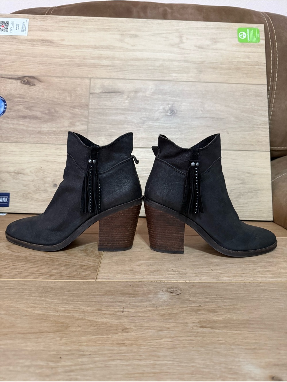 Lucky Brand Women's Black Suede Tassel Ankle Boots
